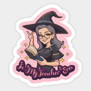 In My Teacher Era Tee for Halloween Book Reading Sticker